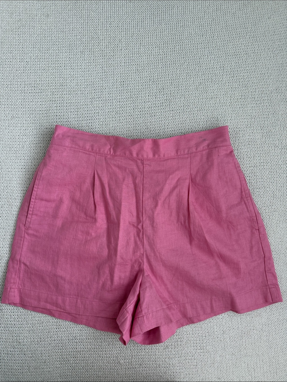 Madewell Linen/Cotton High Waist Shorts Pink Size Medium